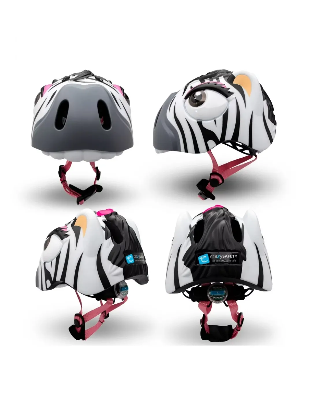 Kask rowerowy Crazy Safety Zebra LED
