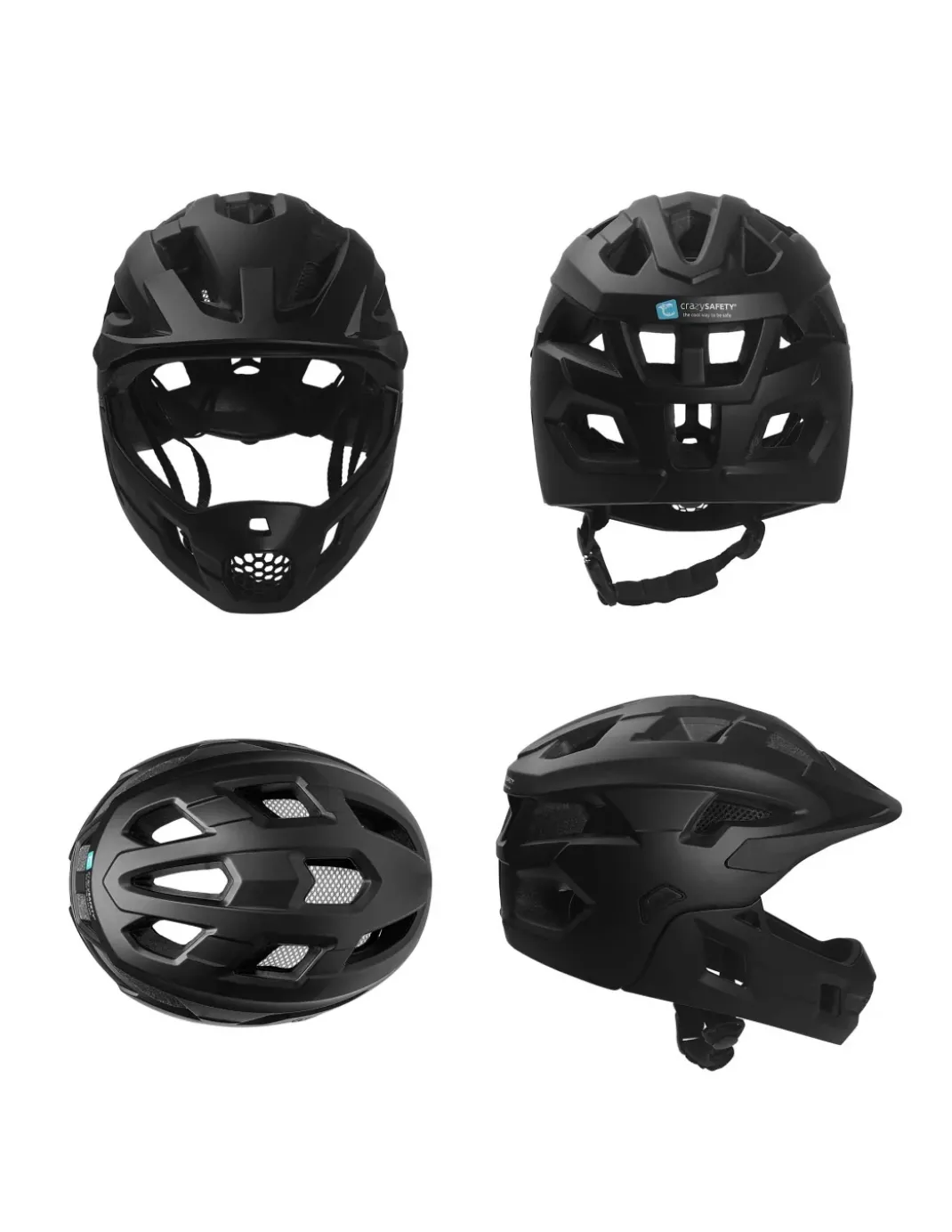 Kask Rowerowy Crazy Safety Fullface 2w1 MTB/BMX